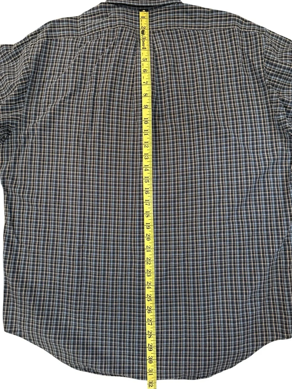 Polo Ralph Lauren Big Shirt Plaid Button Down Cotton Oversized Medium Blue - Picture 11 of 12